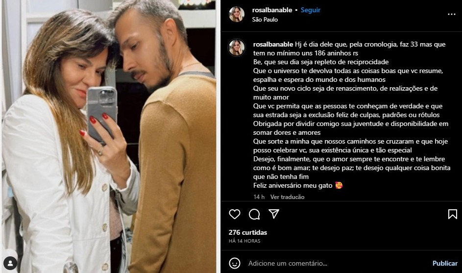 Rosalba Nable, mãe de Isis Valverde, com o namorado, Bruno Shina
