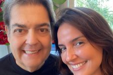 Fausto Silva e a mulher, Luciana Cardoso; apresentador apareceu pela primeira vez após sair da Globo (Foto: Reprodução/Instagram)