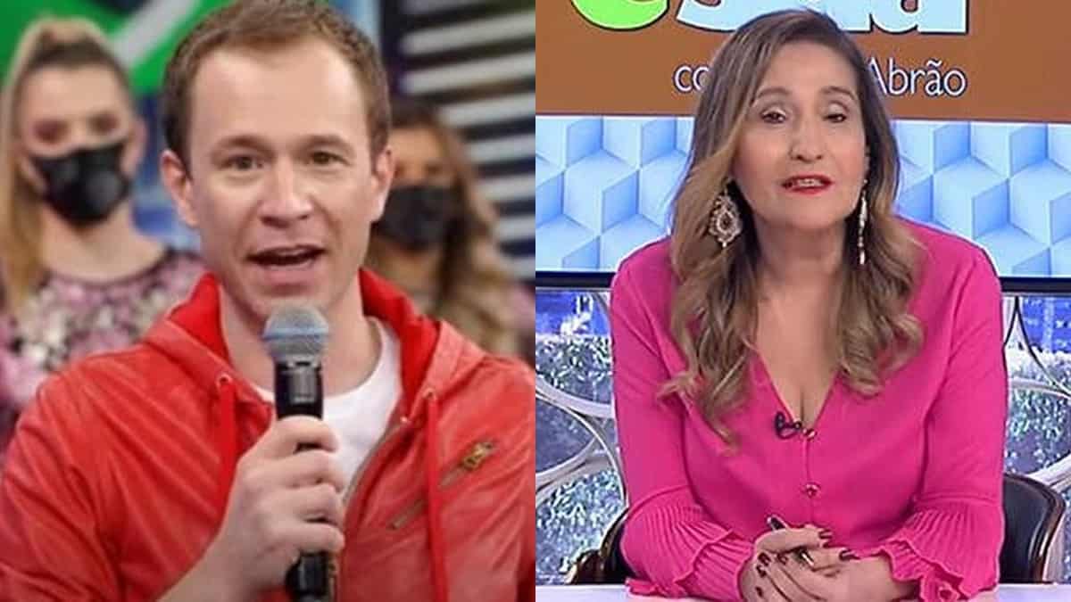 Tiago Leifert deu alfinetada durante o Domingão do Faustão e Sonia Abrão respondeu no A Tarde é Sua (Foto: Reprodução/TV Globo/RedeTV!)