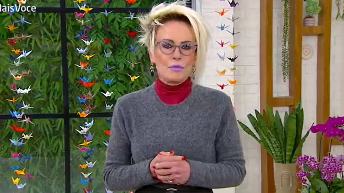Ana Maria Braga em seu retorno ao Mais Você, hoje (19), após afastamento por covid-19 (Foto: Reprodução/TV Globo)