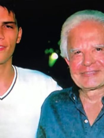Roger Felipe Moreira e Cid Moreira; filho adotivo deserdado reclama na Justiça (Foto: Reprodução/Record)