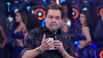 Faustão no comando do Domingão; apresentador não esteve em evento da Band (Foto: Reprodução/TV Globo)