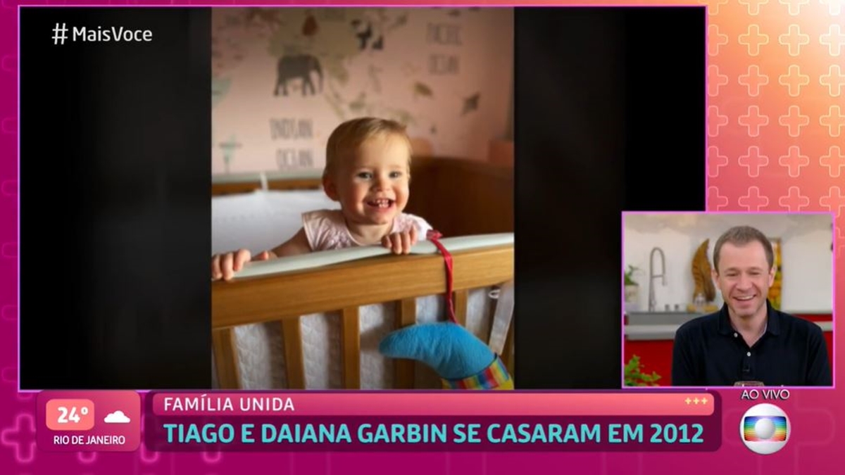 Tiago Leifert mostrou o rosto da filha no Mais Você (Foto: Reprodução/TV Globo)