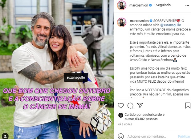 Marcos Mion recorda luta da esposa contra o câncer