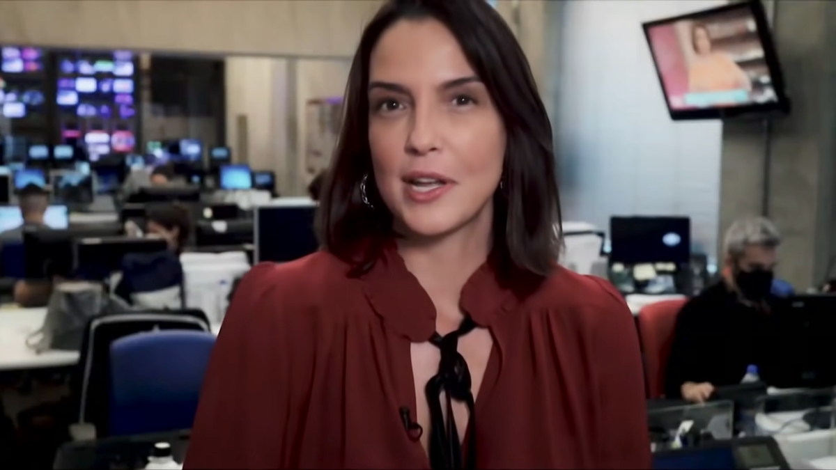 Luciana Cardoso, esposa de Faustão, em vídeo de lançamento da programação 2022 da Band (Foto: Reprodução)