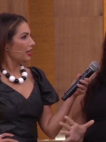 Patrícia Poeta entrevista mulher que cometeu gafe no Encontro (Foto: Reprodução/TV Globo)