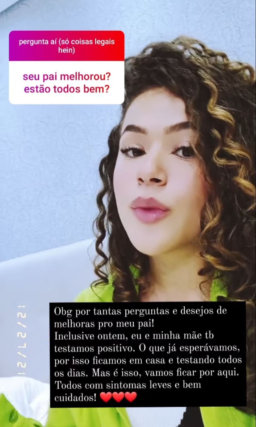 Maísa Silva foi diagnosticada com covid-19 junto com a mãe (Reprodução/Instagram)
