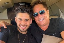 Zé Felipe e o pai, Leonardo; cantor cancelou shows após ficar doente (Foto: Reprodução/Instagram)