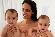 Marcella Fogaça e as filhas gêmeas