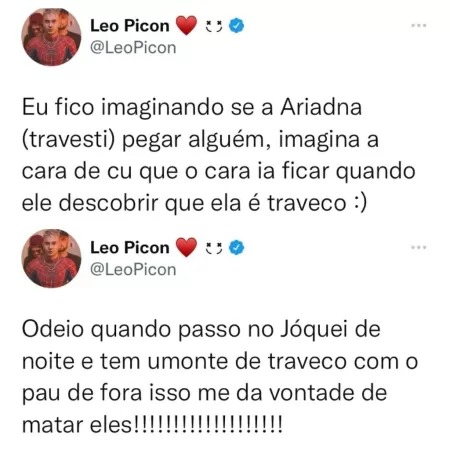 Comentários transfóbicos de Leo Picon
