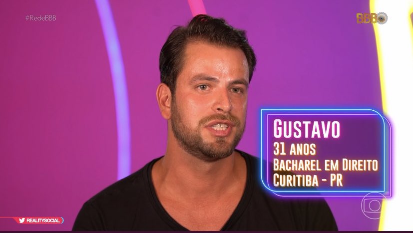 Gustavo Marsengo, participante da casa de vidro do BBB 22 (Reprodução/TVGlobo)