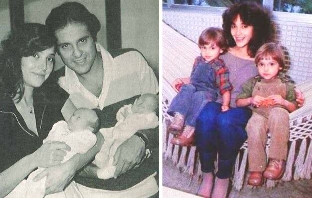 Christiane Torloni e Dennis Carvalho com filhos gêmeos