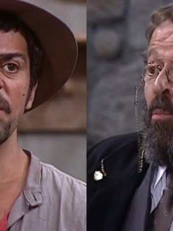 Januário (Taumaturgo Ferreira) e Joaquim (Carlos Vereza) em O Cravo e a Rosa (Foto: Reprodução/TV Globo)