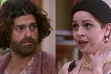 Petruchio (Eduardo Moscovis) revolta Marcela (Drica Moraes) após rejeitá-la em O Cravo e a Rosa (Foto: Reprodução/TV Globo)