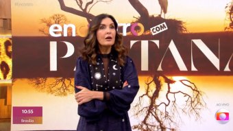 Fátima Bernardes ficou chocada com reação de mulher na plateia do Encontro (Foto: Reprodução/TV Globo)