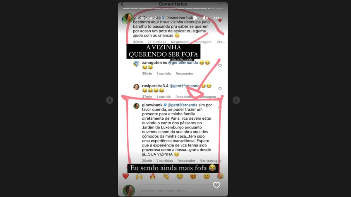 Fernanda Gentil respondeu Giovanna Ewbank após reclamação nas redes sociais (Foto: Reprodução/Instagram)