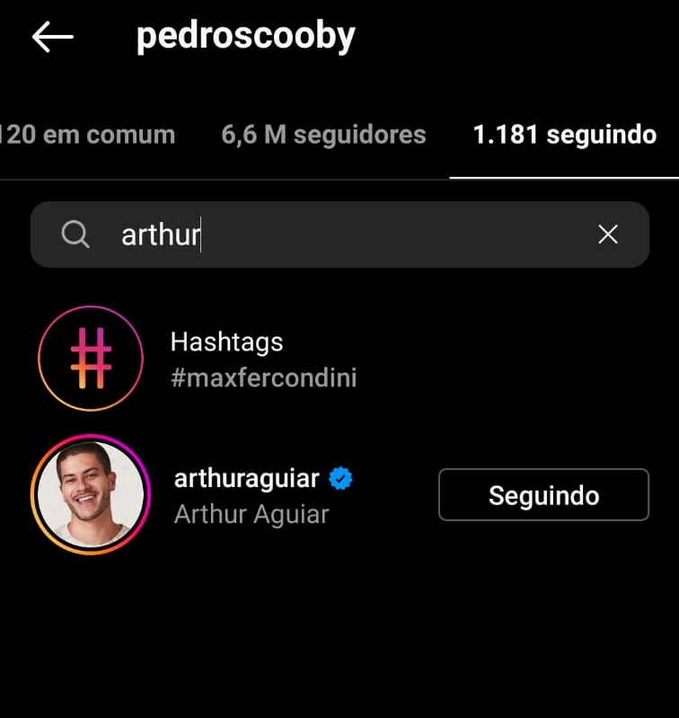 Pedro Scooby volta a seguir Arthur Aguiar nas redes sociais 