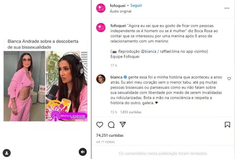 Bianca Andrade rebate críticas após revelar como se descobriu bissexual