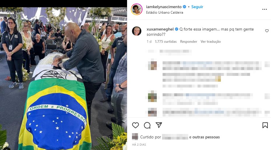 Xuxa Meneghel critica pessoas sorrindo no velório de Pelé