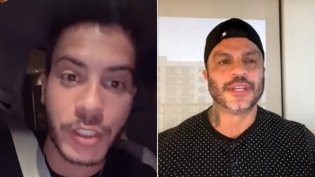 Kleber Bambam detona Arthur Aguiar após conhecê-lo: “Não tem moral” Arthur Aguiar e Kleber Bambam