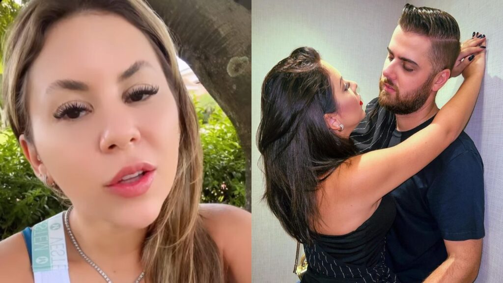 Esposa atualiza estado de saúde de Zé Neto após cantor passar mal Natália Toscano e Zé Neto