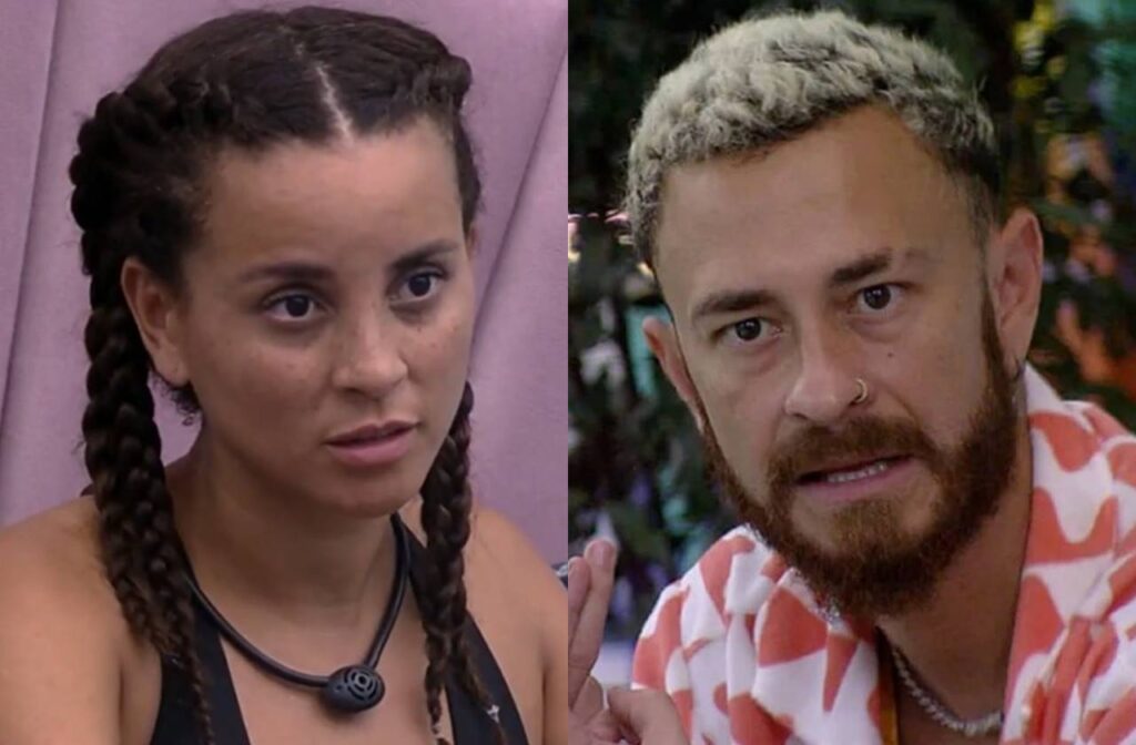 BBB 2023: Amigo de Fred xinga Domitila Barros e equipe da miss toma atitude Domitila Barros e Fred, do BBB 2023