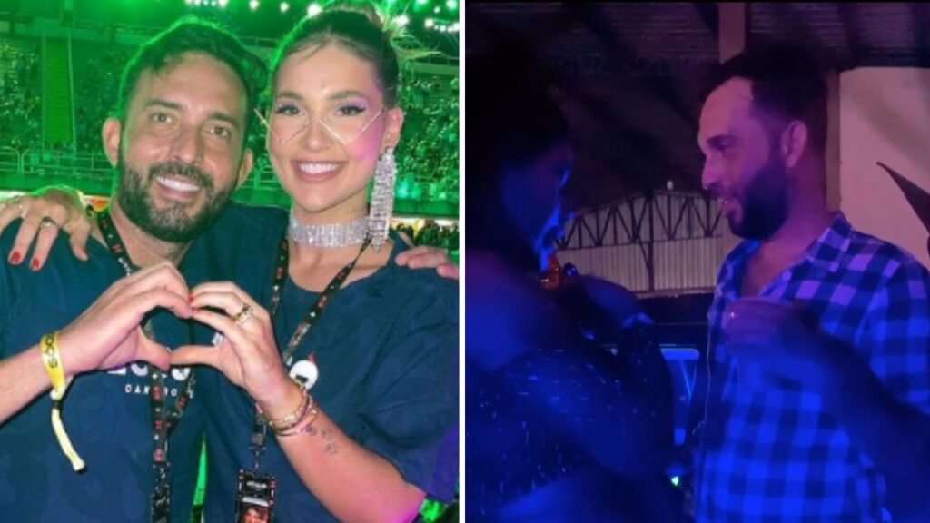 William Gusmão com a irmã, Virginia Fonseca, e com mulher em balada