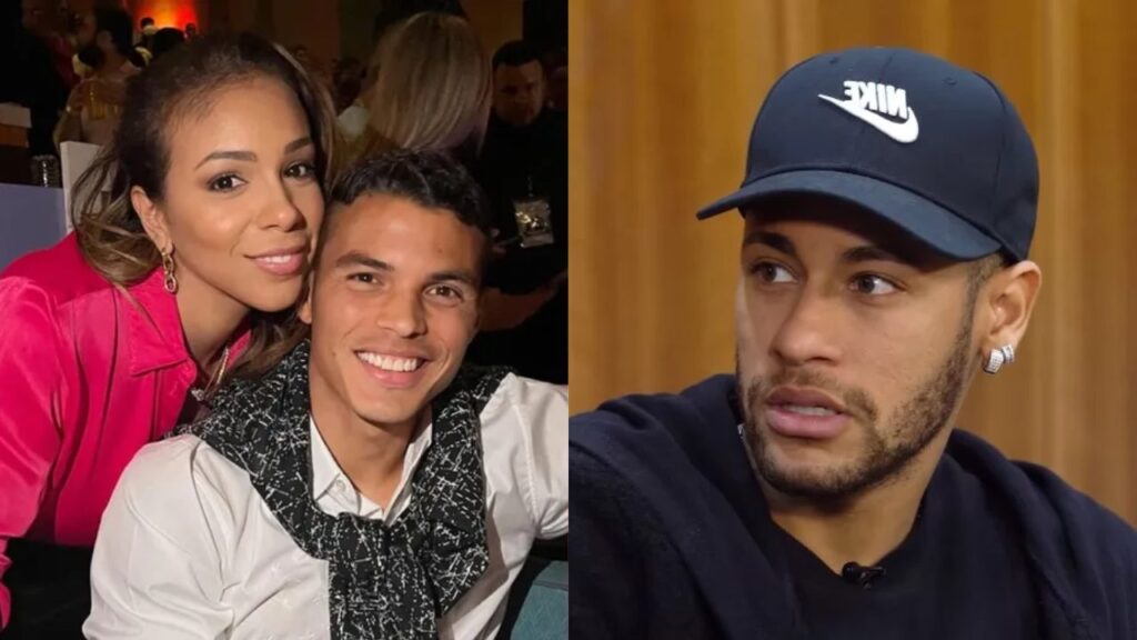 Belle Silva com Thiago Silva; Neymar