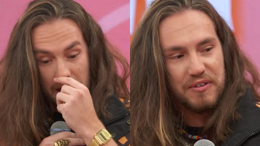 Vitor Kley cai aos prantos no Encontro ao revelar doença do pai: “Vivo isso” Vitor Kley