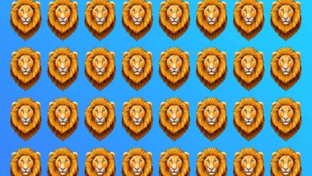 Teste de Força Cerebral te desafia a encontrar o ÚNICO leão diferente nesta imagem Teste de força cerebral