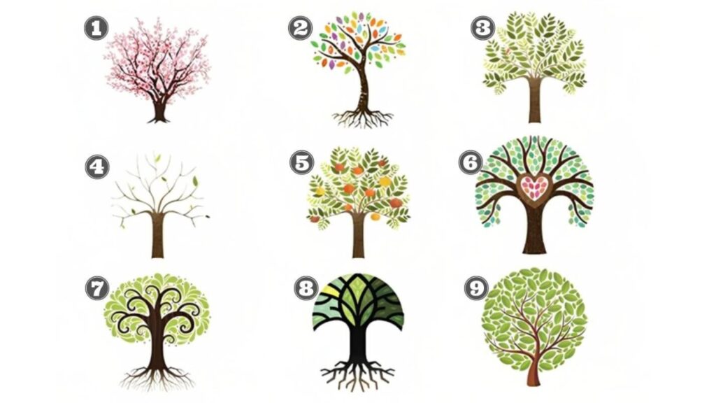 Escolha uma árvore e descubra sua linha de personalidade dominante Teste da árvore