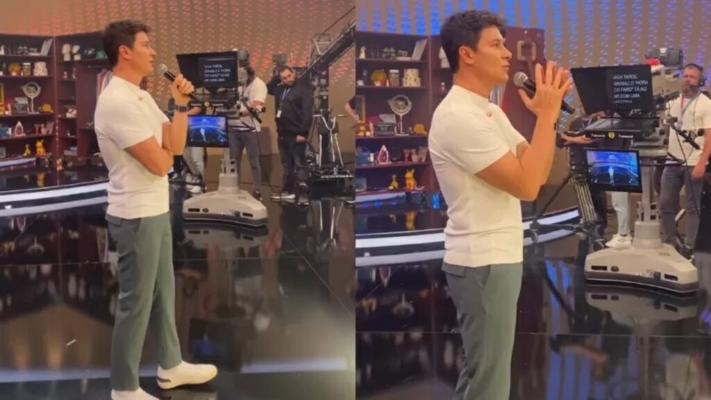 Rodrigo Faro volta a televisão e comemora melhora de Vera Viel rodrigo faro