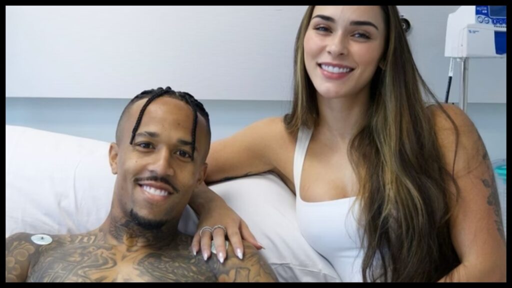 eder militao passa por cirurgia e recebe visita de taina castro