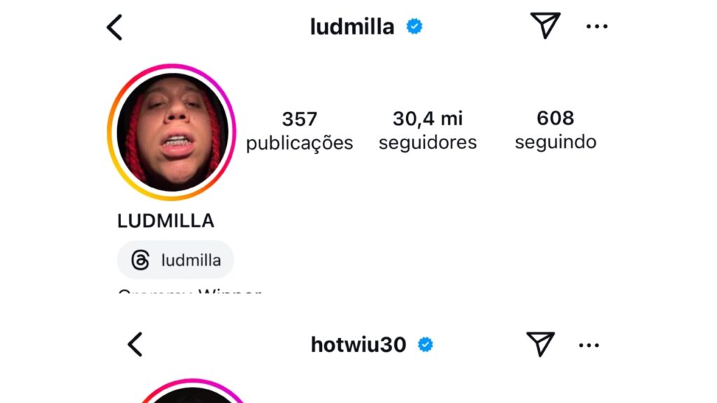 Ludmilla, WIU e Kevin O Chris trocam fotos de perfil e agitam rumores sobre colaboração Ludmilla, WIU e Kevin