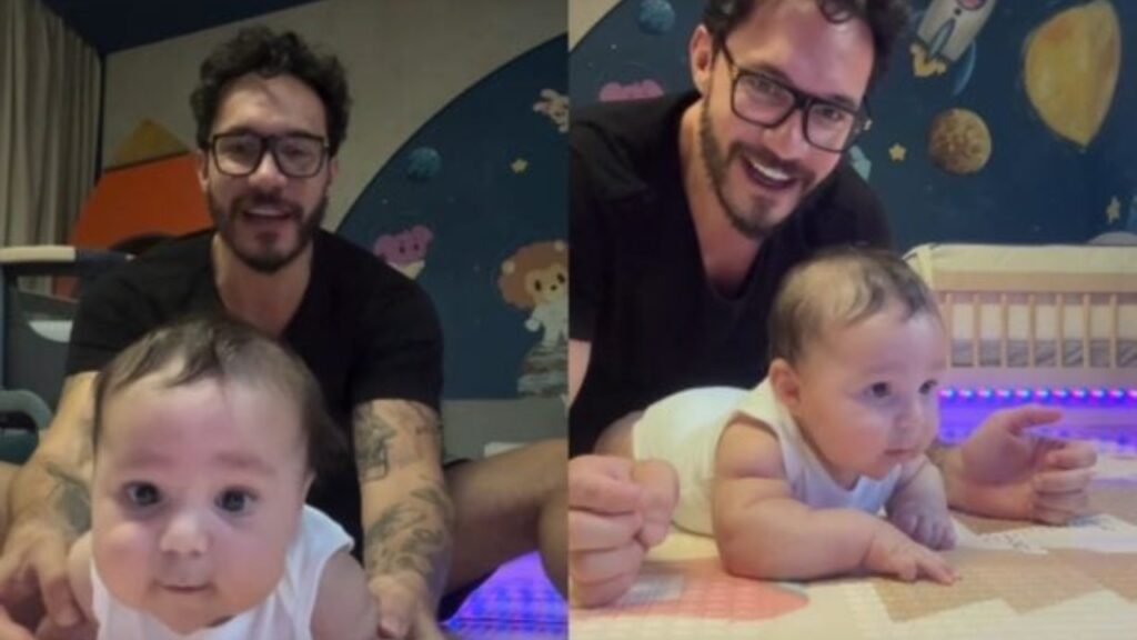Eliezer mostra Ravi engatinhando e comemora evolução do filho Eliezer mostra Ravi engatinhando e comemora evolução do filho
