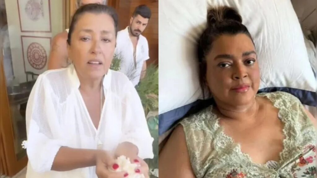 Regina Casé faz ritual para saúde de Preta Gil