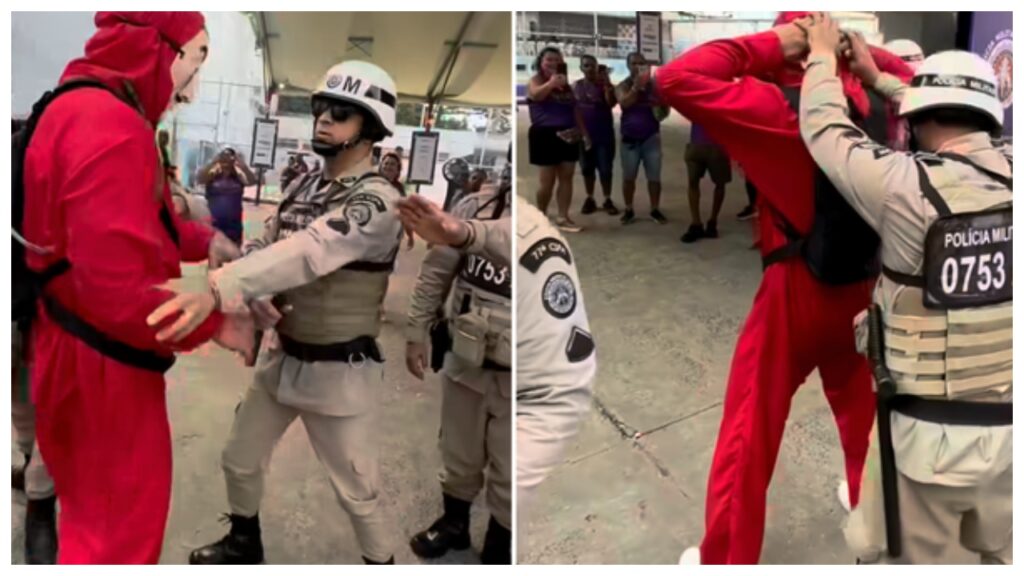 Fantasiado, Xanddy é abordado por policiais no Carnaval de Salvador fantasiado xanddy e abordado por policiais no carnaval de salvador
