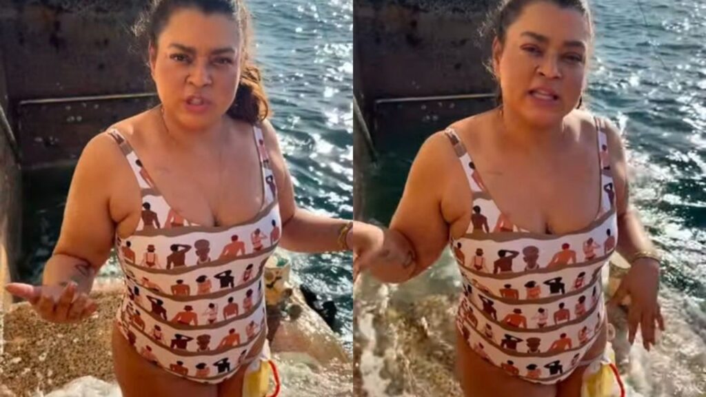 Preta Gil dá primeiro mergulho no mar após internação Preta Gil dá primeiro mergulho no mar após internação