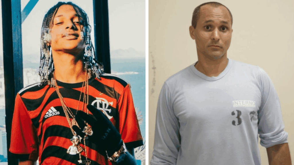 Rapper Oruam e ao lado, seu pai, Marcinho VP preso desde 1996.