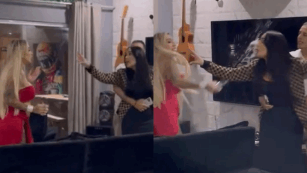 Barraco com direito a taça voando! Perlla e Juju Ferrari trocam ofensas em evento, veja Barraco com direito a taça voando! Perlla e Juju Ferrari trocam ofensas em evento, veja