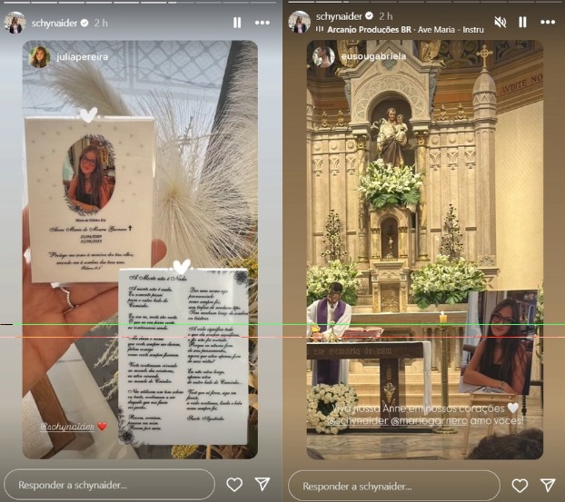 Schynaider Moura se despede da filha, Anne, em missa de sétimo dia 1 Schynaider Moura