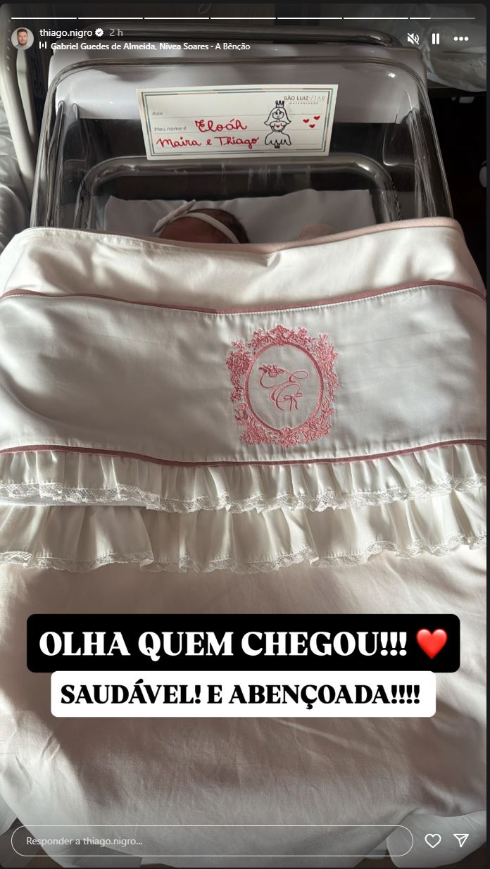 Thiago Nigro celebra alta da filha recém-nascida após dias na UTI; veja 1 Thiago Nigro celebra alta da filha recém-nascida após dias na UTI; veja