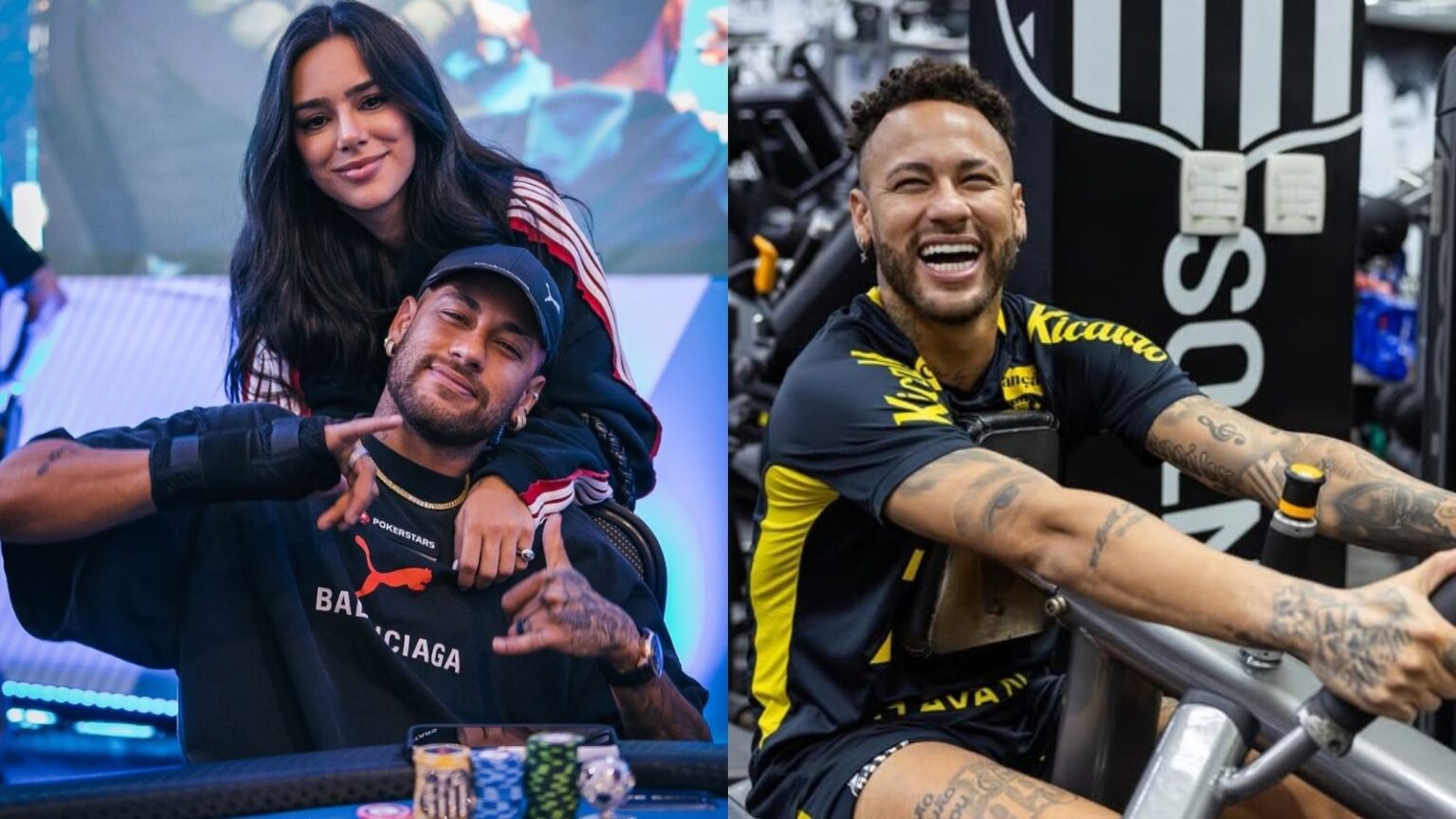 Neymar e Bruna Biancardi revelam novo projeto: ‘Era isso que a gente precisava’ Neymar e Bruna Biancardi posam juntos em momento descontraído, enquanto o jogador aparece sorridente em treino