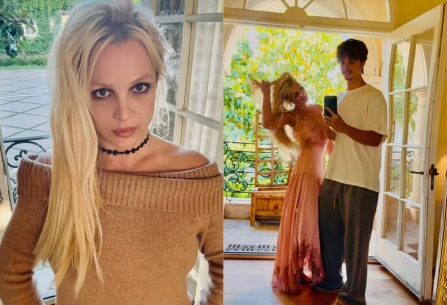 Britney Spears em fotos compartilhadas no Instagram, incluindo registro com um dos filhos