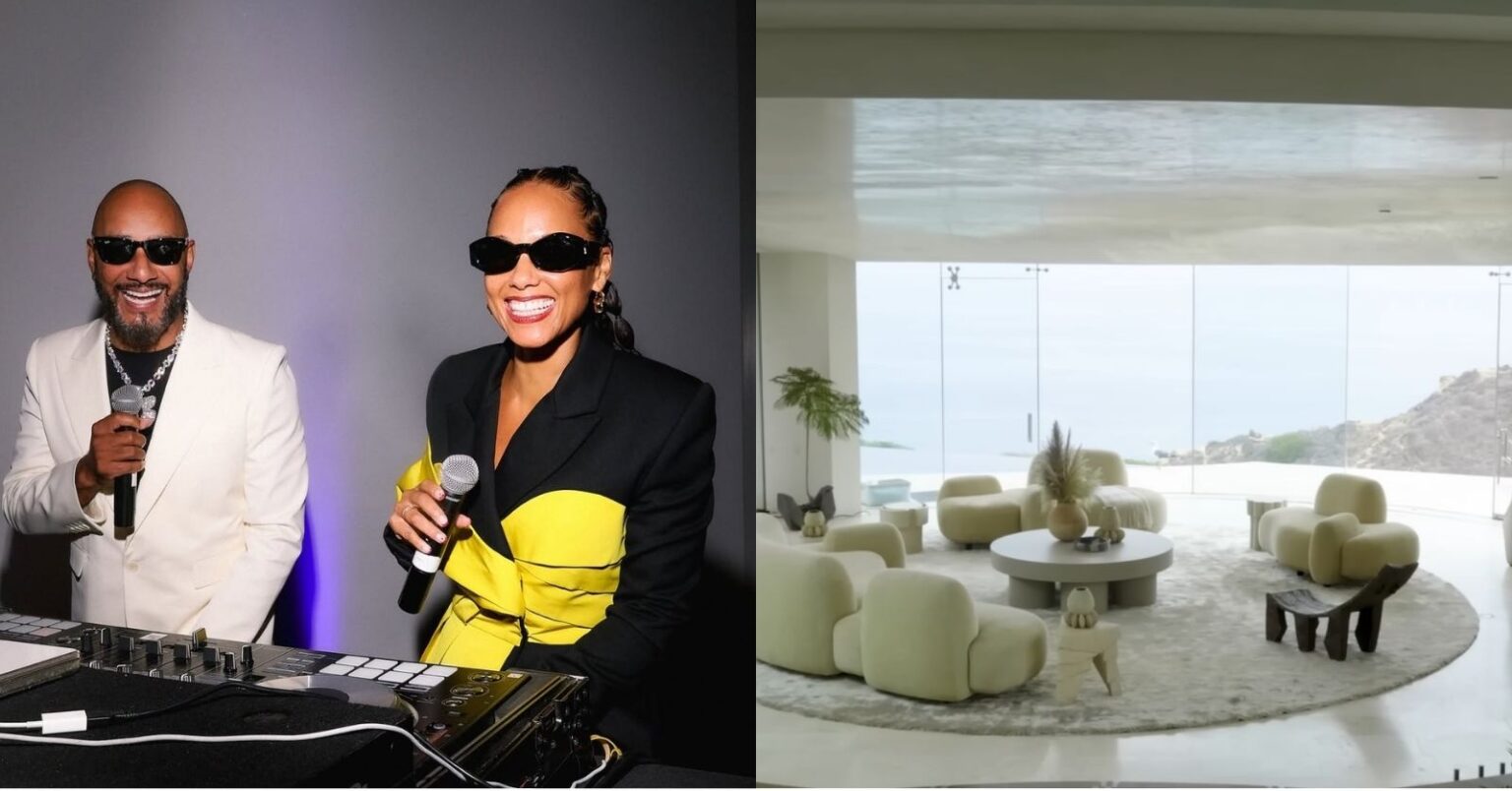 Mansão de Alicia Keys serviu de modelo para a casa do Homem de Ferro ALicia Keys e o marido do lado esquerdo, foto da sala da casa dela
