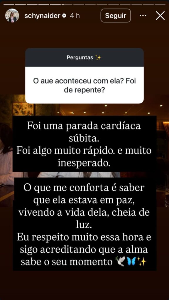 Schynaider Moura desabafa sobre morte da filha Anne: 'rápido e inesperado' 1 Schynaider Moura fala sobre a morte da filha Anne