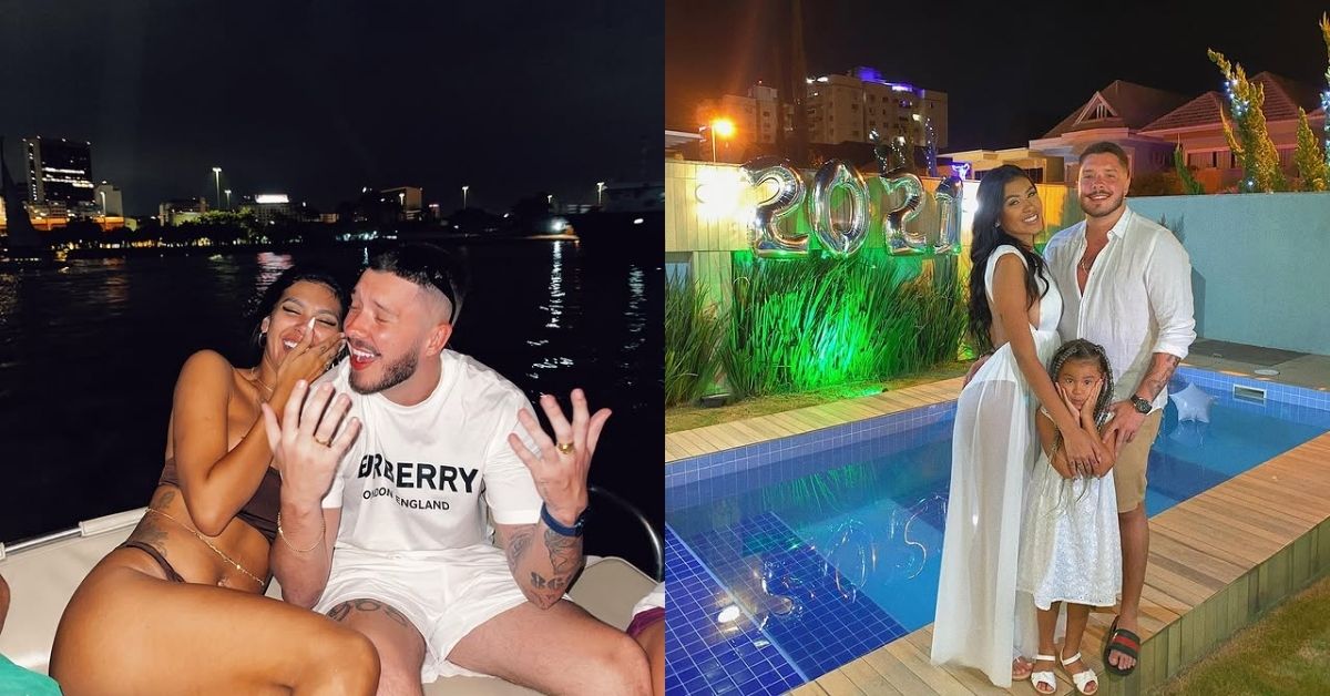 Pocah confirma fim do casamento com Ronan Souza após 6 anos 1 Pocah e Ronan Souza aparecem juntos em registros antigos, incluindo passeio noturno de barco e celebração de Ano-Novo ao lado da filha da cantora