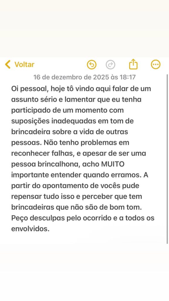 Influencer se retrata após fala polêmica sobre Ana Castela; entenda 1 Influencer se retrata após fala polêmica sobre Ana Castela; entenda