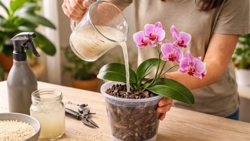 Regar orquídeas com água de arroz pode fazer diferença no cultivo; saiba o motivo Regar orquídeas com água de arroz pode fazer diferença no cultivo; saiba o motivo