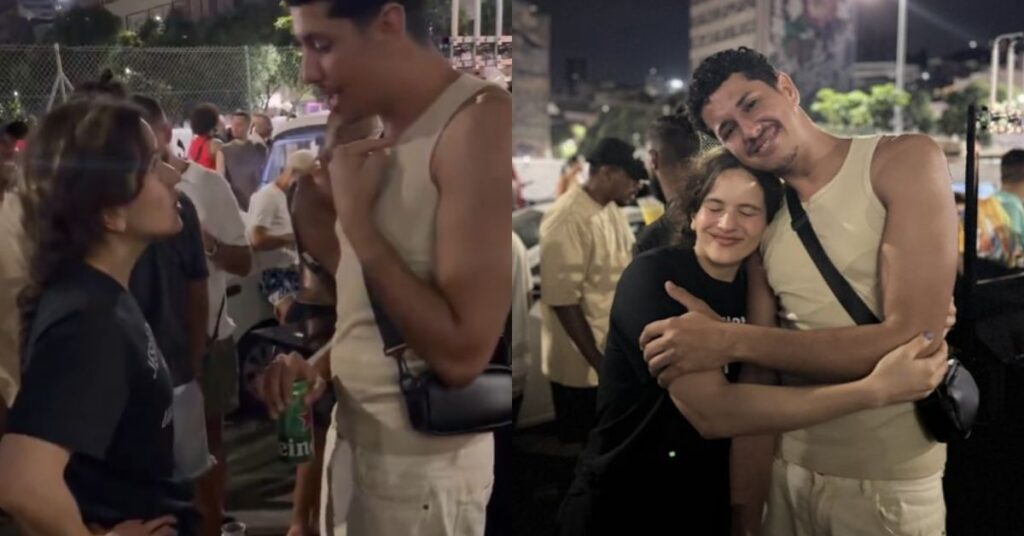 Rosalía reaparece no Rio e curte a Pedra do Sal; veja os registros Rosalía conversa com fã e posa para foto durante visita à Pedra do Sal, no centro do Rio de Janeiro, à noite, cercada por outras pessoas no local